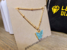 Load image into Gallery viewer, Sterling Silver Blue Opal Stone Butterfly Necklace Trendy necklace , Handmade