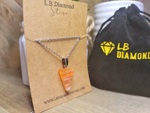 Load image into Gallery viewer, Natural Handmade Crystal Necklace Silver Wire Carnelian Stone Healing Crystal Necklace Silver tone