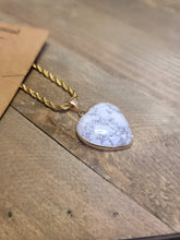 Load image into Gallery viewer, Handmade Crystal Choker Necklace Gold Tone Wrapped Howite Healing Crystal Heart