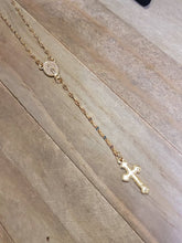 Load image into Gallery viewer, Rosary Necklace, Gold Rosary Necklaces ,Catholic Jewelry Plain Cross