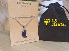 Load image into Gallery viewer, Blue Sandstone Crystal Moon Necklace Trending Pendant Necklace Gift For Her,