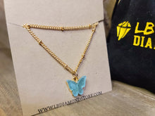 Load image into Gallery viewer, Sterling Silver Blue Opal Stone Butterfly Necklace Trendy necklace , Handmade
