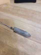 Load image into Gallery viewer, Crystal Necklace Labradorite Healing Crystal Point Necklace Silver tone