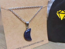 Load image into Gallery viewer, Blue Sandstone Crystal Moon Necklace Trending Pendant Necklace Gift For Her,
