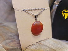 Load image into Gallery viewer, Handmade Crystal Necklace Silver Tone Carnelian Healing Crystal Point Necklace