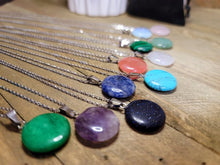 Load image into Gallery viewer, Natural Handmade Crystal Necklace Amethyst, Rose quartz, Green aventurine, Opal, Malachite, Blue soladite