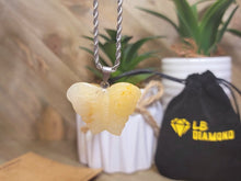 Load image into Gallery viewer, Choker Necklace Silver Tone Citrine Healing Crystal Butterfly