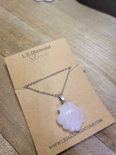 Load image into Gallery viewer, Natural Handmade Crystal Necklace Silver Tone Rose Quartz Sea Shell Pendant Necklace