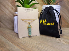 Load image into Gallery viewer, Handmade Crystal Necklace Gold Tone Green Fluorite Crystal Pendant Necklace