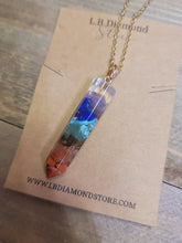 Load image into Gallery viewer, Natural Handmade Crystal Necklace Gold Tone 7 Chakras Healing Necklace Gemstone Chip