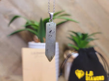 Load image into Gallery viewer, Crystal Necklace Labradorite Healing Crystal Point Necklace Silver tone