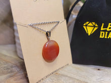 Load image into Gallery viewer, Handmade Crystal Necklace Silver Tone Carnelian Healing Crystal Point Necklace