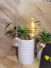 Load image into Gallery viewer, Cage Necklace - Flexible Gemstone Coil Pendant - Gold Jewelry Parts - Fill with Crystals