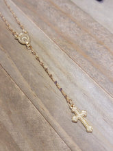 Load image into Gallery viewer, Rosary Necklace, Gold Rosary Necklaces ,Catholic Jewelry Plain Cross