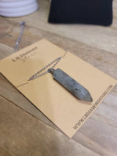 Load image into Gallery viewer, Crystal Necklace Labradorite Healing Crystal Point Necklace Silver tone