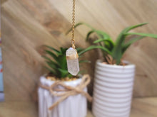 Load image into Gallery viewer, Gold Wire Wrapped Rainbow Aura Quartz Necklace Healing Crystal Necklace