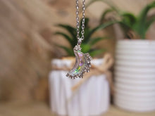 Load image into Gallery viewer, Moon Pendant necklace, 18mm Silver plated pewter charm, Gorgeous Shinny MOON Necklace