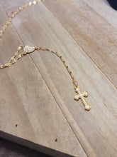 Load image into Gallery viewer, Rosary Necklace, Gold Rosary Necklaces ,Catholic Jewelry Plain Cross
