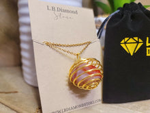 Load image into Gallery viewer, Crystal Necklace Gold Tone Carnelian Healing Crystal Cage Necklace