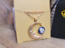 Load image into Gallery viewer, Moon Star Pendant Necklace - Trendy Moon necklace Gold tone -
