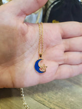 Load image into Gallery viewer, Moon Star Pendant Necklace - Trendy Moon necklace Gold tone -