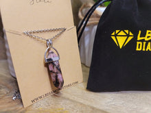 Load image into Gallery viewer, Rhodonite Handmade Point Necklace Hexagon Chain Silver Pendant Necklace
