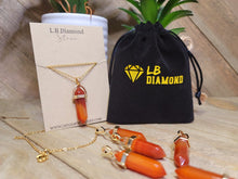 Load image into Gallery viewer, Natural Handmade Crystal Necklace Gold Tone Carnelian Point Necklace