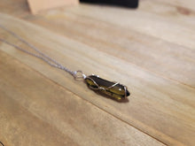 Load image into Gallery viewer, Silver  & Gold Wire Wrapped Smoky Quartz Healing Crystal Point Necklace