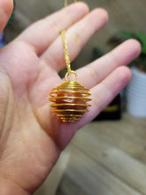 Load image into Gallery viewer, Crystal Necklace Gold Tone Carnelian Healing Crystal Cage Necklace