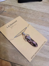 Load image into Gallery viewer, Rhodonite Handmade Point Necklace Hexagon Chain Silver Pendant Necklace