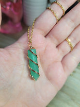 Load image into Gallery viewer, Natural Crystal Necklace Gold Wire Wrapped Green Aventurine