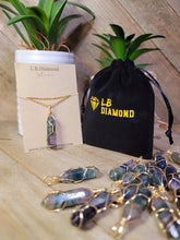 Load image into Gallery viewer, Elegant Gold Wire Wrapped Fluorite Point Necklace - Perfect Gift for Her