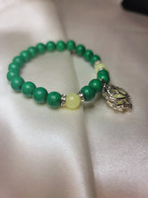 Load image into Gallery viewer, Gorgeous Jasper Bracelet 8mm Glow Lotus Pendant Bracelet Boho Gypsy