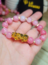 Load image into Gallery viewer, Harmony in Rose Quartz: Handmade 10 MM Beaded Feng Shui Stretch Bracelet - 19 CM