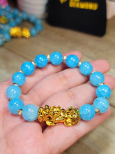 Load image into Gallery viewer, Elegant 10MM Blue Aquamarine Feng Shui Beaded Bracelet – 19 CM,