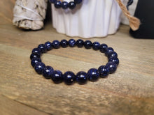 Load image into Gallery viewer, Blue SandStone Stretch Bead Bracelet Chakra Energy Balance