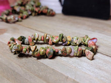 Load image into Gallery viewer, Unakite Natural Healing Bracelet Chip Bracelet Handmade Powerful Bracelet