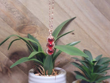 Load image into Gallery viewer, Radiant Elegance: 18-Inch Gold Tone Carnelian Necklace 3 beads