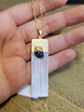 Load image into Gallery viewer, Natural Handmade Crystal Necklace Gold Tone Selenite Healing Crystal
