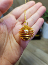Load image into Gallery viewer, Crystal Necklace Gold Tone Carnelian Healing Crystal Cage Necklace