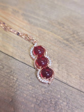 Load image into Gallery viewer, Radiant Elegance: 18-Inch Gold Tone Carnelian Necklace 3 beads