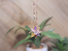 Load image into Gallery viewer, Dainty Charm: 18 Inch Gold Tone Necklace with Cute Colorful Flower Pendant