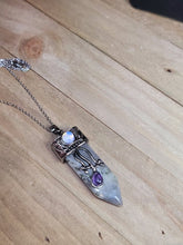 Load image into Gallery viewer, Natural Handmade Crystal Necklace Labradorite With Opal & Amethyst Reiki
