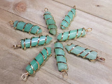 Load image into Gallery viewer, Natural Crystal Necklace Gold Wire Wrapped Green Aventurine