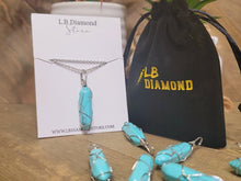 Load image into Gallery viewer, Crystal Necklace Silver Wrapped Turquoise Healing Crystal Point Necklace