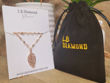 Load image into Gallery viewer, Crystal Necklace Sterling Silver Leaf Fashion Crystal Necklace Gold tone Handmade