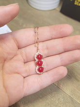 Load image into Gallery viewer, Radiant Elegance: 18-Inch Gold Tone Carnelian Necklace 3 beads
