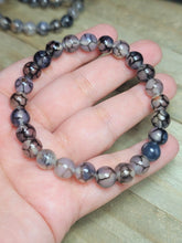 Load image into Gallery viewer, Tourmalinated Quartz Crystal Bracelet , Quartz Strech bracelet 8mm