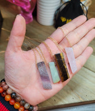 Load image into Gallery viewer, Natural Handmade Crystal Necklace Golden Amethyst, Amazonite, Tiger Eye , Rose Quartz