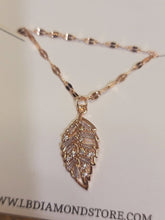 Load image into Gallery viewer, Crystal Necklace Sterling Silver Leaf Fashion Crystal Necklace Gold tone Handmade